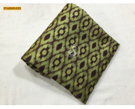 Green with brown cotton blouse material