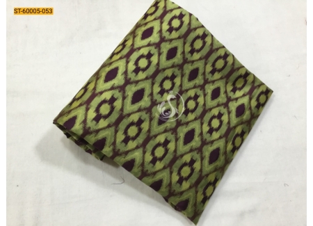 Green with brown cotton blouse material