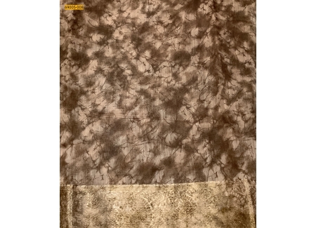 Brown Indigo Cotton Printed Sarees