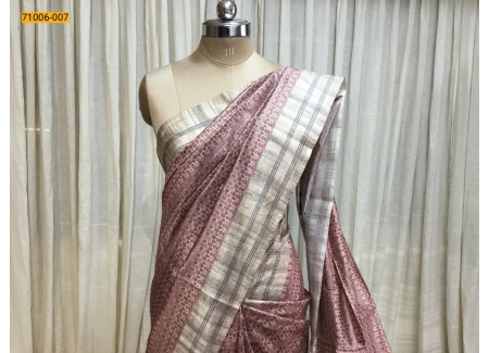 Onion Pink Kalamkari Soft Linen Silk Saree