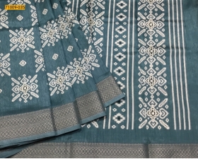 Rama Green Bhagalpur Fancy Soft Crepe Silk Printed Saree