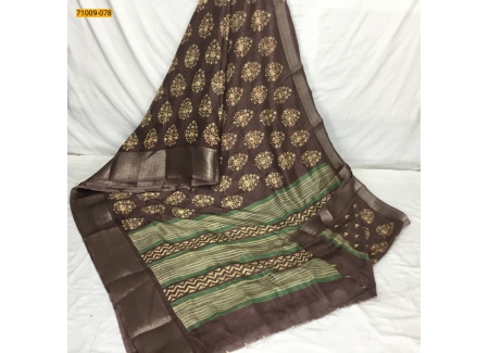 Maroon Bhagalpur Fancy Soft Crepe Silk Printed Saree