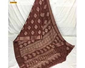 Wine Bhagalpur Fancy Soft Crepe Silk Printed Saree