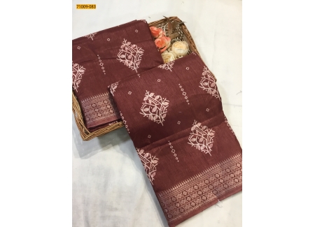 Wine Bhagalpur Fancy Soft Crepe Silk Printed Saree