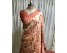 Red Banaras Softy Silk Digital Printed Saree