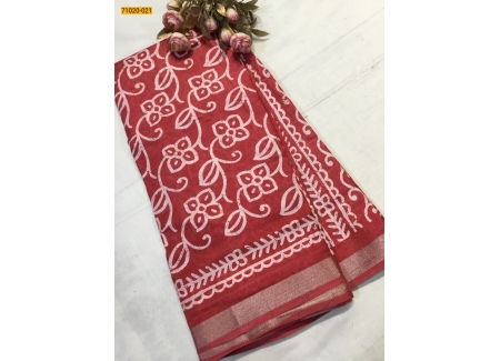 Red Indigo Fancy Binny Silk Printed Saree