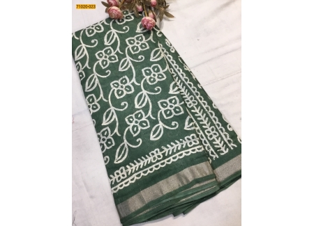 Green Indigo Fancy Binny Silk Printed Saree