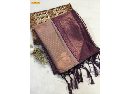 Brown Vaira Oosi Kanchi Weavings Silk Saree