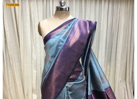 Blue Vaira Oosi Kanchi Weavings Silk Saree