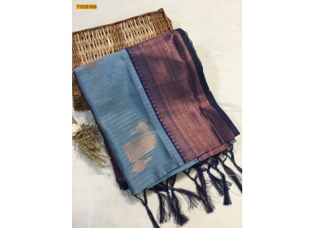 Blue Vaira Oosi Kanchi Weavings Silk Saree