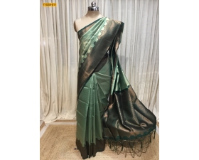 Green Diamond Floral Kanchi Weavings Silk Saree