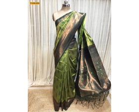 Green Trendy Mango Floral Kanchi Silk Saree