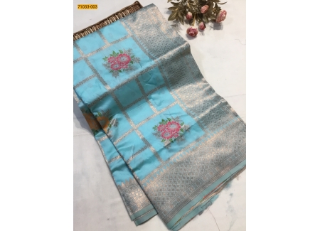 Blue Banarasi Warm Silk Saree