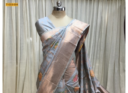 Gray Banarasi Warm Silk Saree
