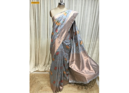 Gray Banarasi Warm Silk Saree