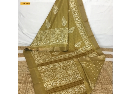 Yellow Fancy Handloom Silk Saree 