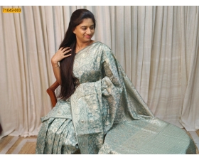 Green Kanchivaram Chanderi Silk Cotton Saree
