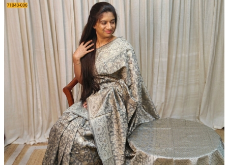Gray Kanchivaram Chanderi Silk Cotton Saree