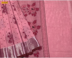 Pink Pure Cotton Printed saree