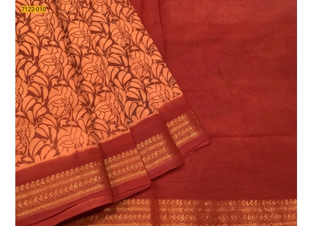 Maroon Sungudi Cotton Printed Saree