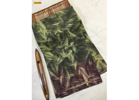 Green Leaf Printed Cotton Saree