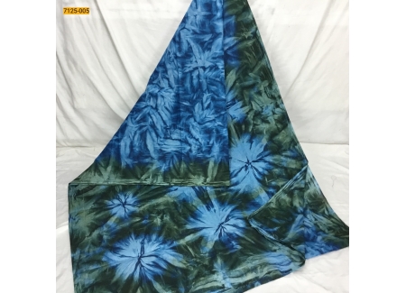 Blue Leaf Printed Cotton Saree