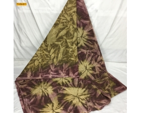 Brown Leaf Printed Cotton Saree