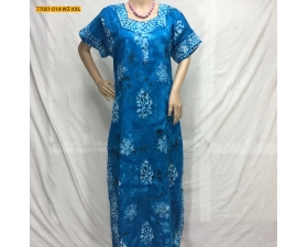 Blue Batik Cotton Printed Nighty - XXL