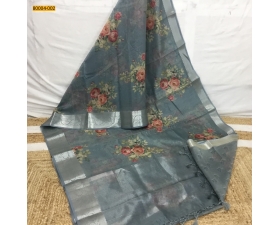 Gray Premium Semi Tussar Fancy Silk Saree