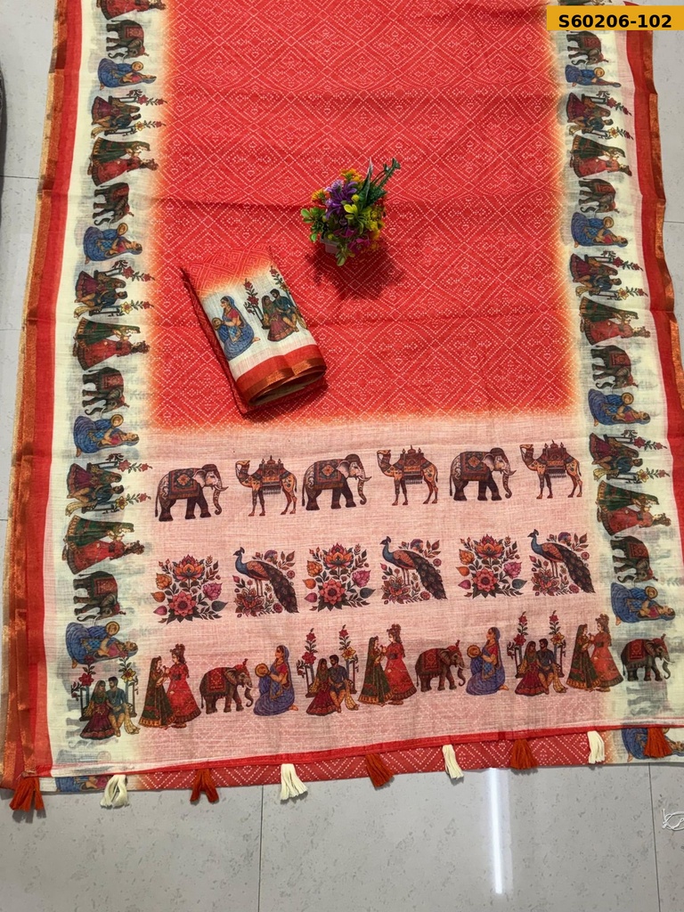 Fancy Linen Saree