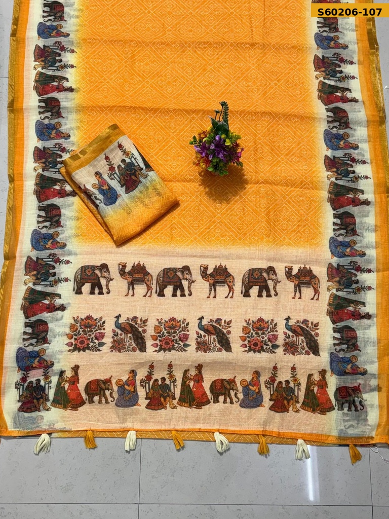 Fancy Linen Saree