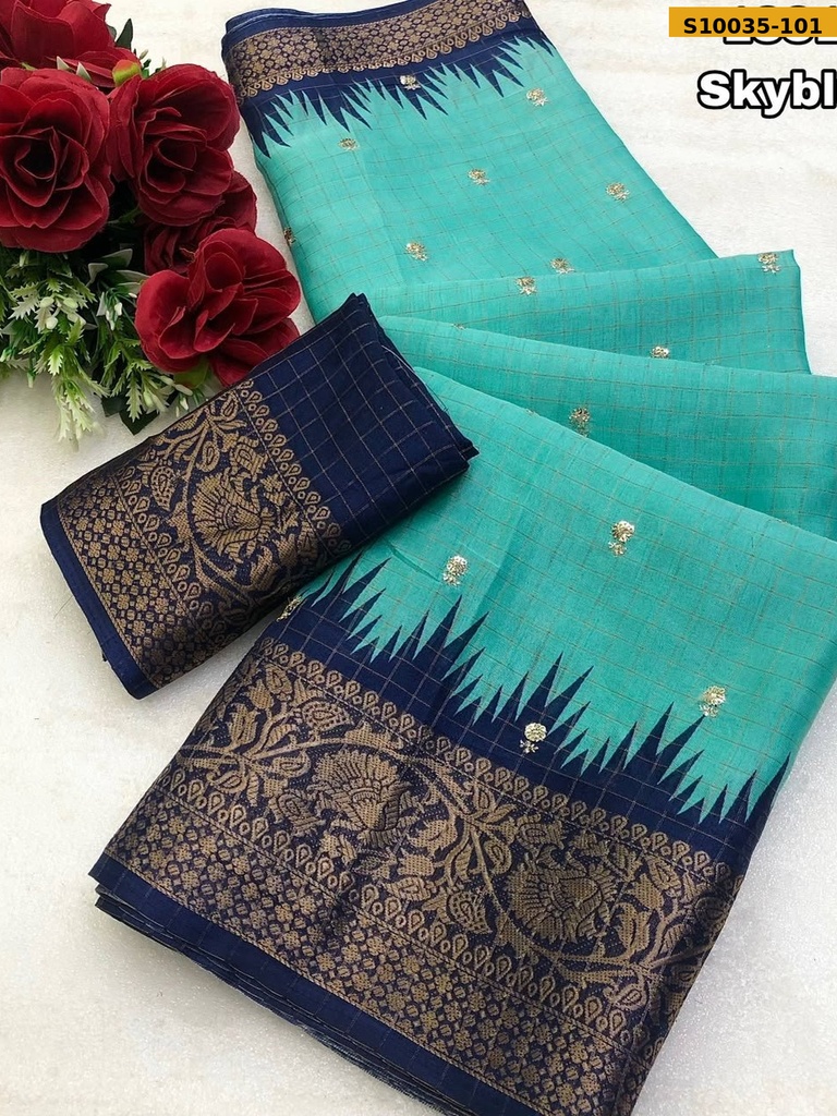 Fancy Dola Checks Printed Saree