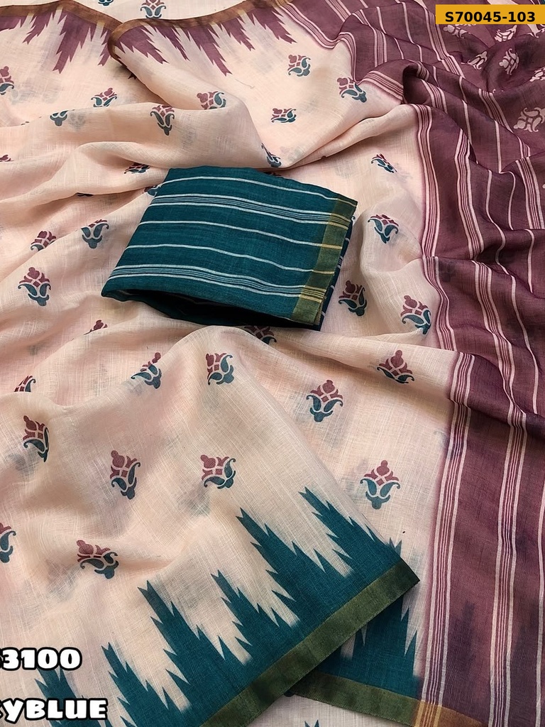 Fancy Soft Linen Saree