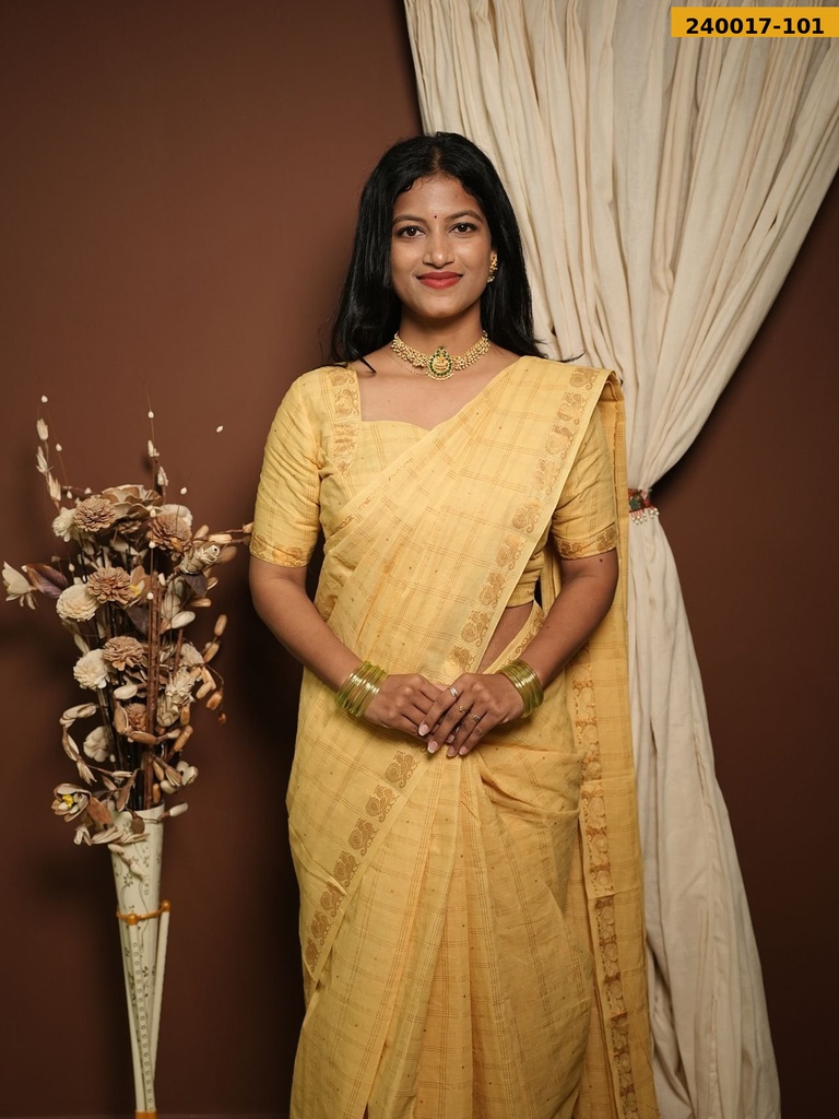 [240017-101] Sungudi Pure Cotton Saree with stitched  blouse (240017-101)