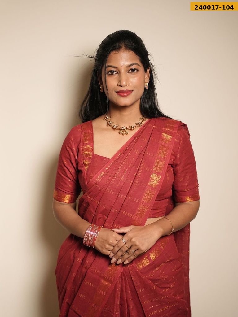 Sungudi Pure Cotton Saree with stitched  blouse