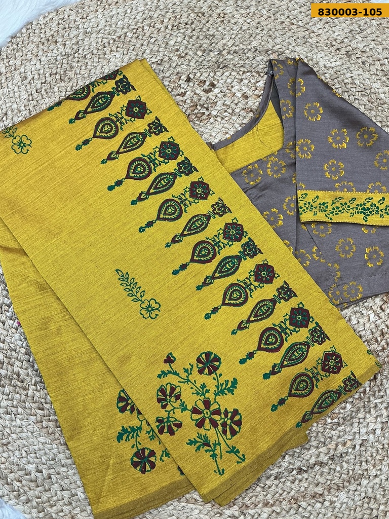 South Mix Cotton Saree with stitched blouse