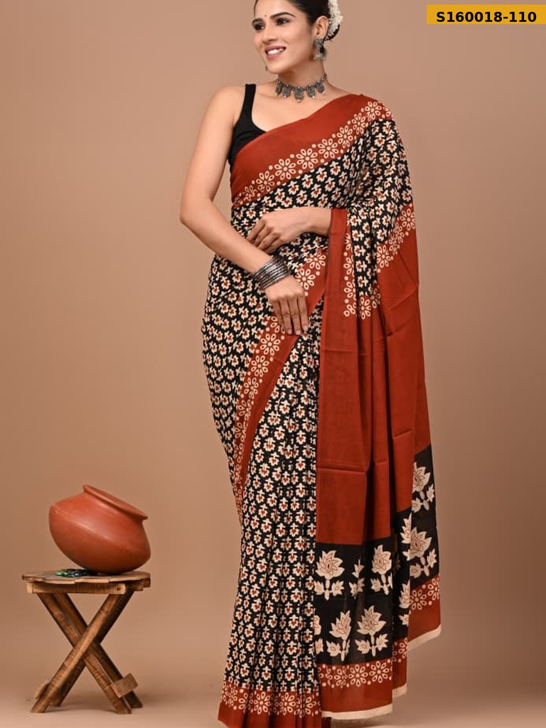 Fancy  Mulmul Cotton Sarees