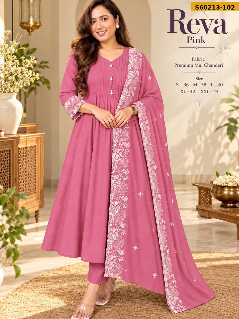 Fancy Mul Chanderi 3 Piece Set