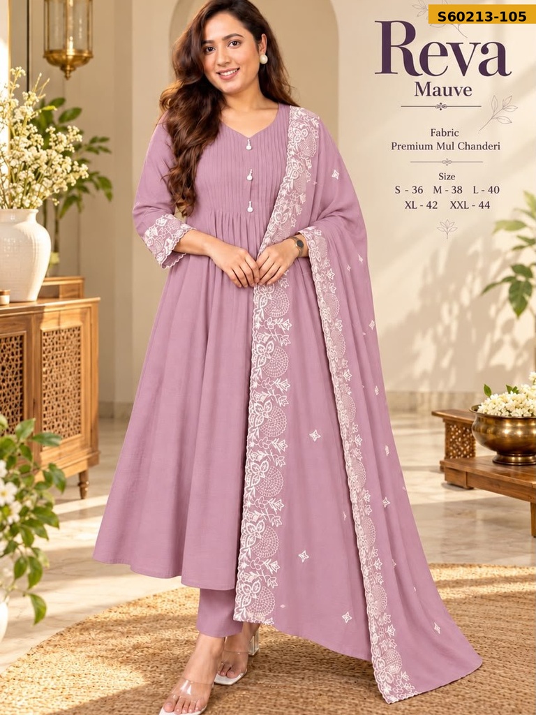 Fancy Mul Chanderi 3 Piece Set
