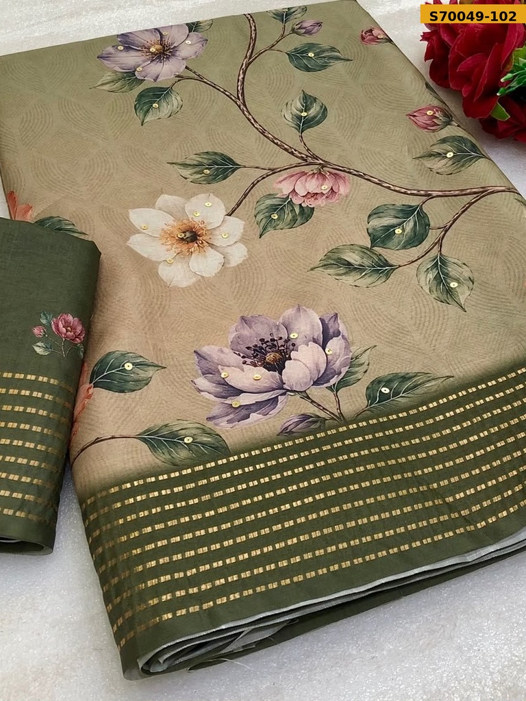 Fancy Tussar Silk Digital Printed Saree