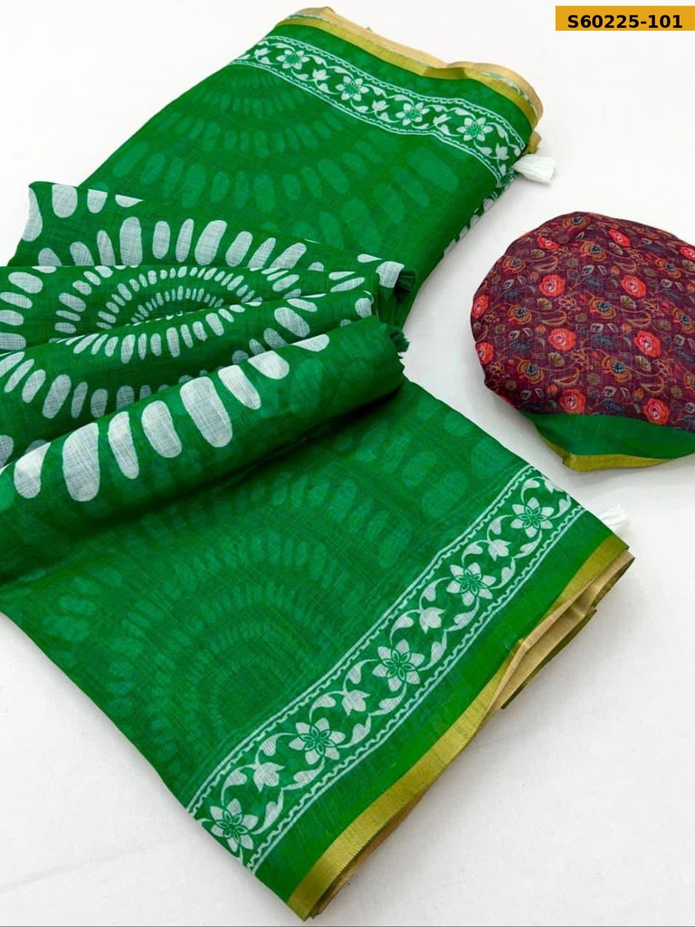 Fancy Soft Cotton Linen Saree