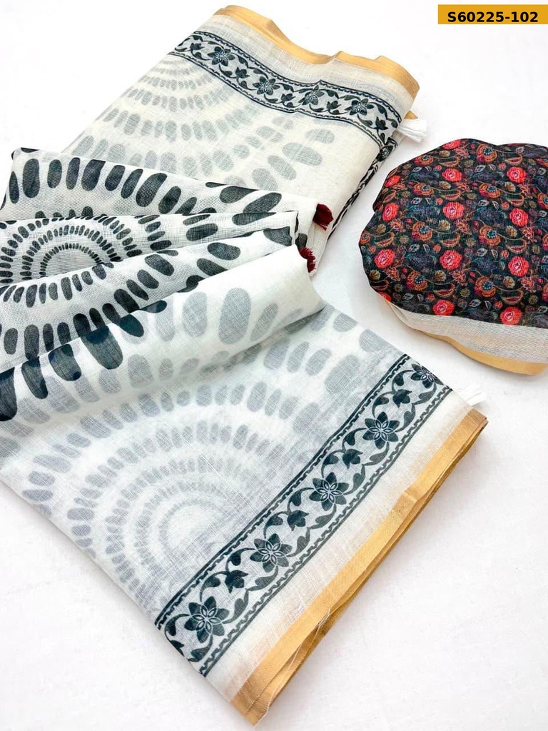 Fancy Soft Cotton Linen Saree