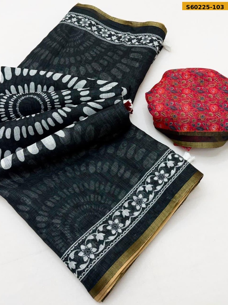 Fancy Soft Cotton Linen Saree