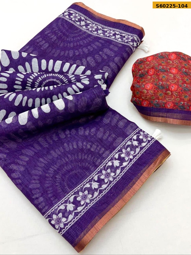 Fancy Soft Cotton Linen Saree