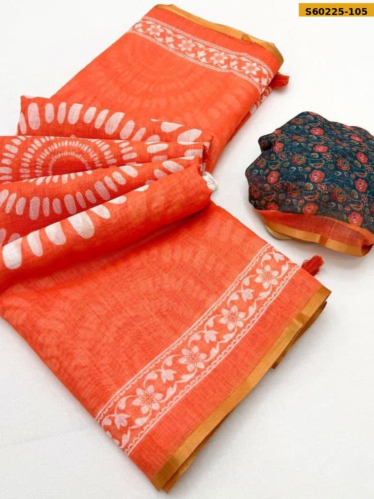 Fancy Soft Cotton Linen Saree