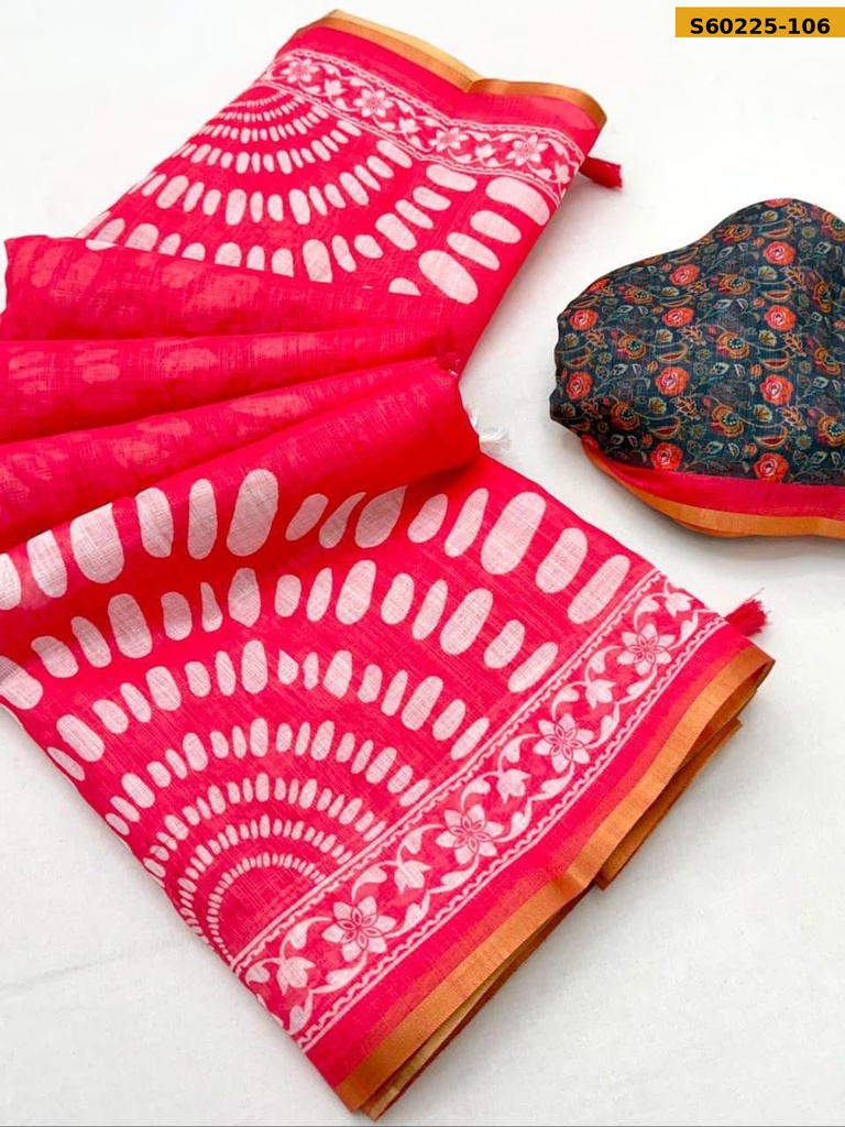 Fancy Soft Cotton Linen Saree