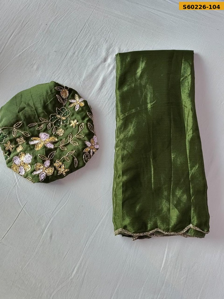 Fancy Soft Chinnon Silk Saree