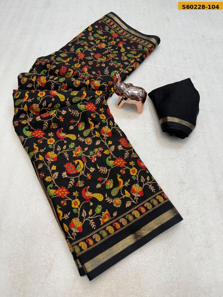 Fancy Soft Tussar Silk Saree