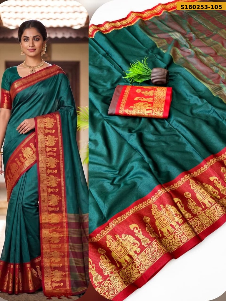 Fancy Mercerized mix Cotton Saree