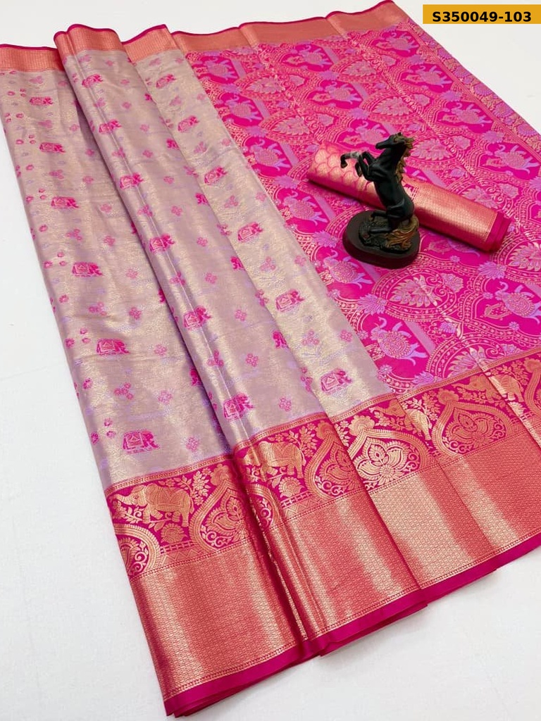 Fancy Kanjivaram Glass Tissue Silk Sarees